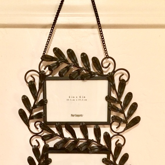 Pier 1 Metal Photo Frame on Chain 2- 4”x6” New - Picture 2 of 3